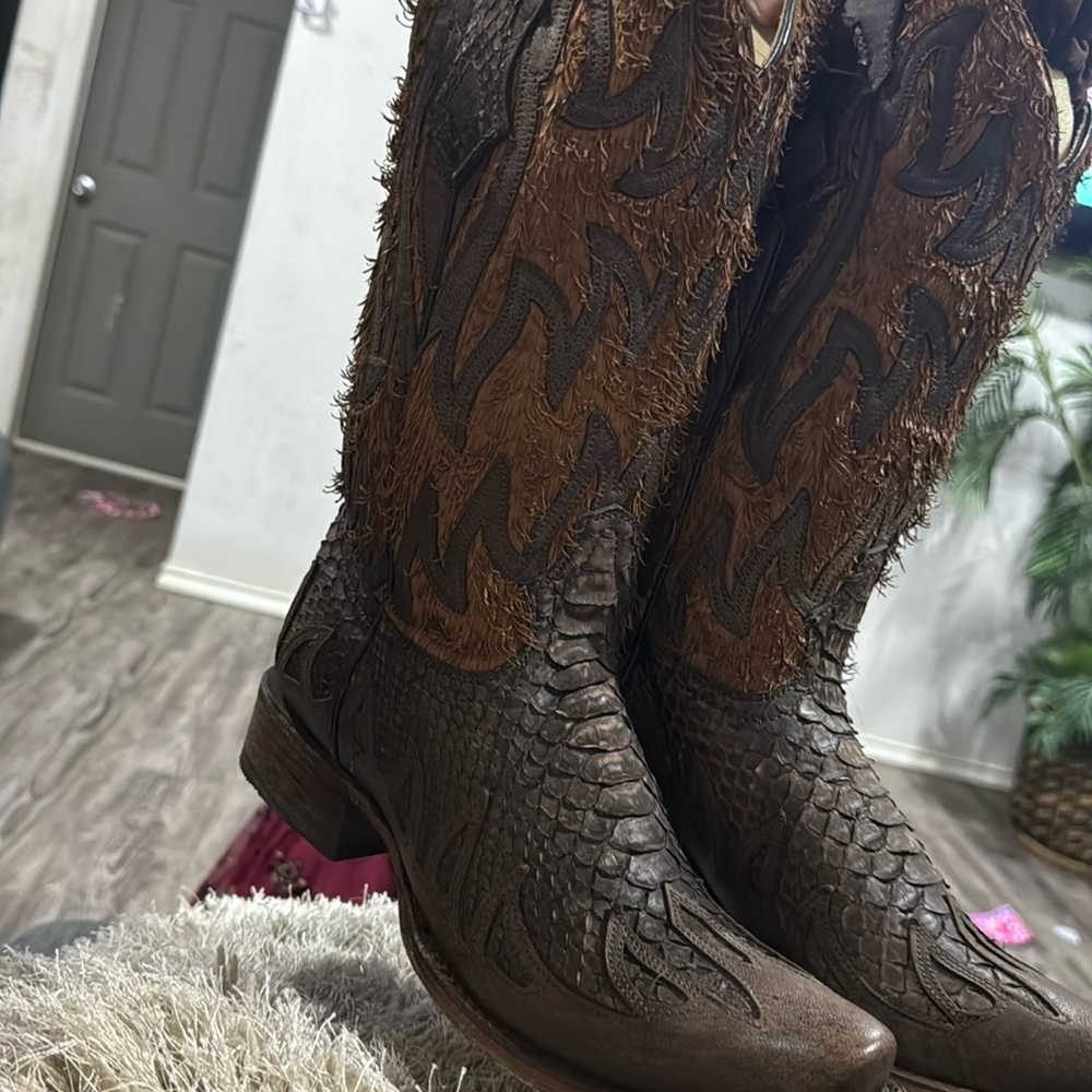 Men python boots size 8.5